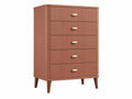 Cassettiera 80 x 40 x 120 cm rosa in legno con 5 cassetti stile retrò