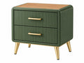 Comodino 50 x 40 x 55 cm in legno verde con cassetti stile moderno