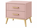 Comodino 50 x 40 x 60 cm in legno rosa con 2 cassetti stile moderno