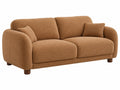 Divano 2 posti 180 x 90 x 85 cm in tessuto bouclé marrone stile moderno