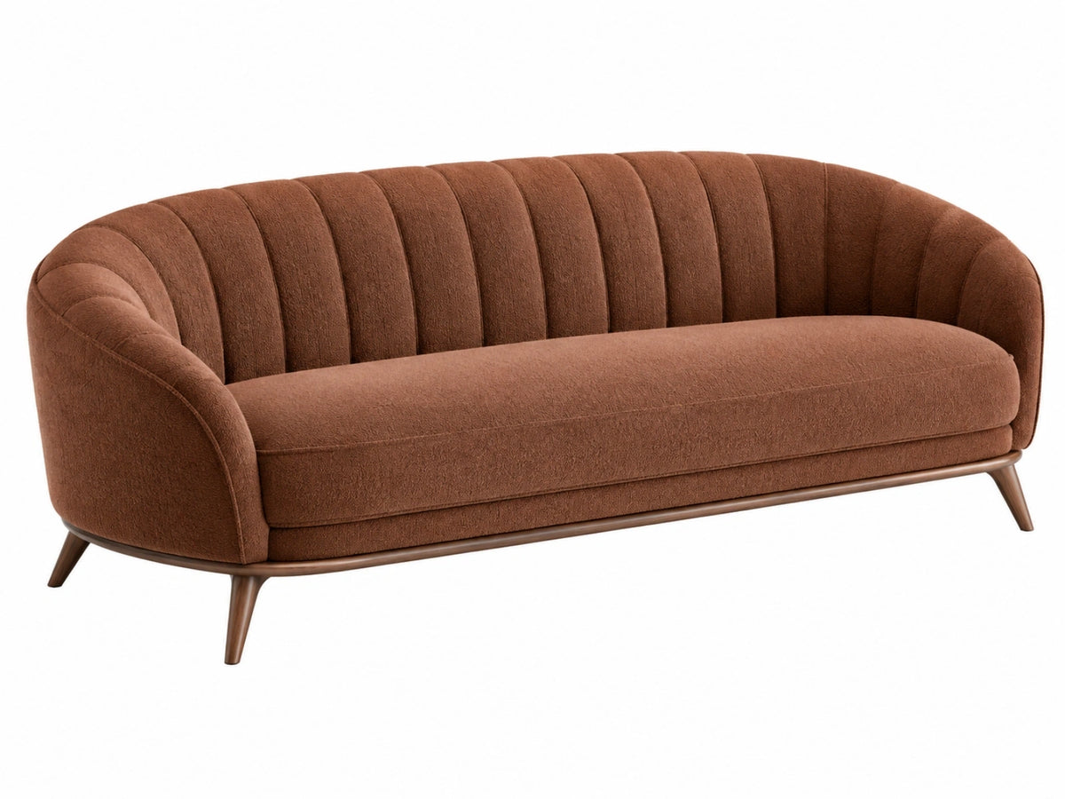 Divano 2 posti 180 x 85 x 78 cm in tessuto marrone stile moderno
