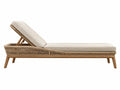 Lettino prendisole 200 x 75 x 75 cm in legno e corda beige marrone - schienale regolabile per esterno
